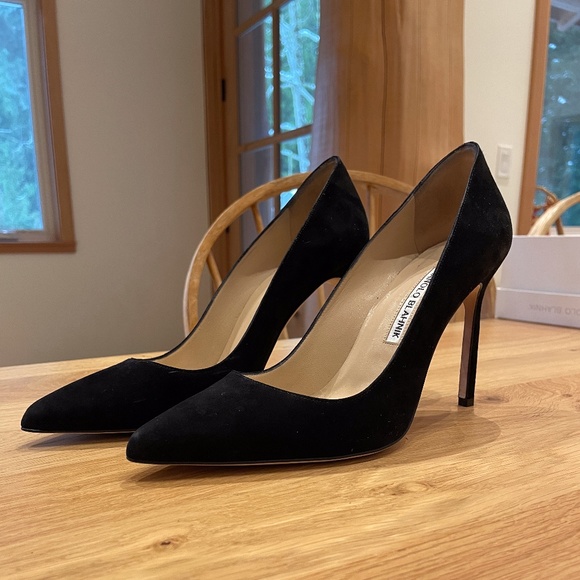 Manolo Blahnik Shoes - Manolo Blahnik BB 105 mm Classic Black Suede Pumps